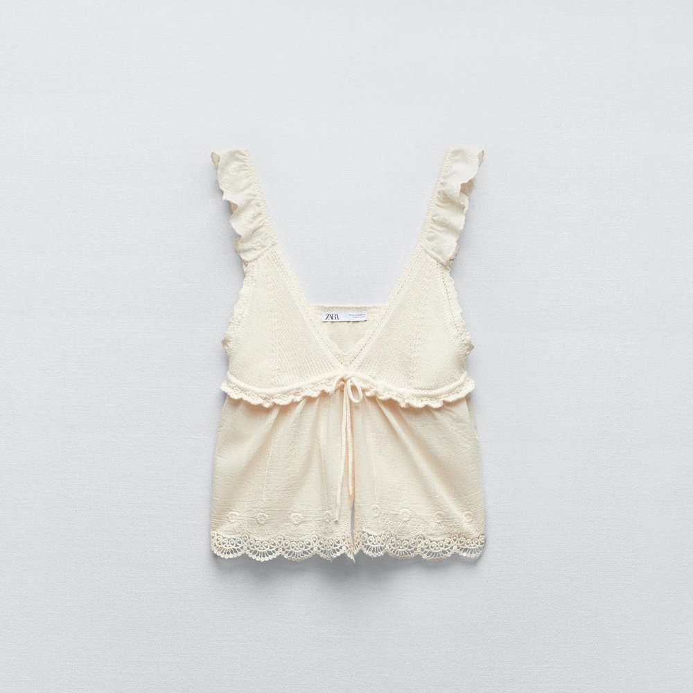 ZARA flowy cream top